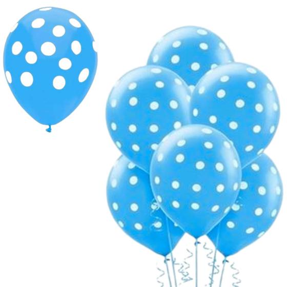 Imagem de Balão Bexiga Látex Bolinhas 9 Polegadas 25 Unidades Balão Bolinhas Várias Cores