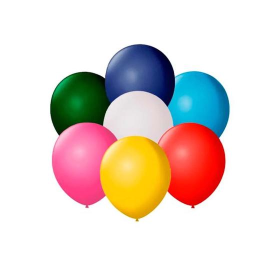 Imagem de Balão Bexiga Lisa 5" Para Festas Aniversários Comemorações 50 Unidades - Várias Cores - FestBall