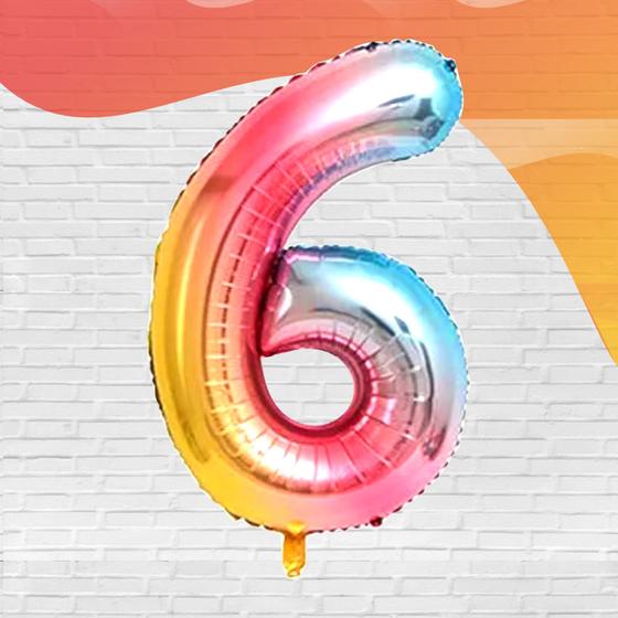 Imagem de Balão Bexiga Numerais Degradê 16 Polegadas Metalizado Premium - Decoração Festas, Eventos, Balada.