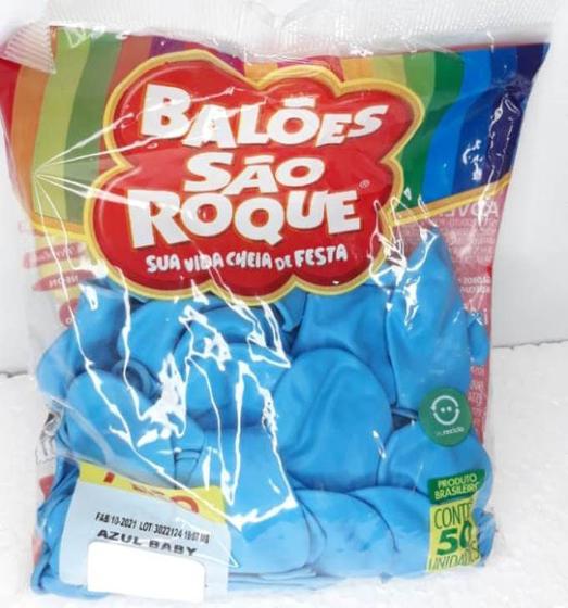 Imagem de BALÃO/ BEXIGAS N.070 AZUL BABY PCT.C/50 unidades- SÃO ROQUE