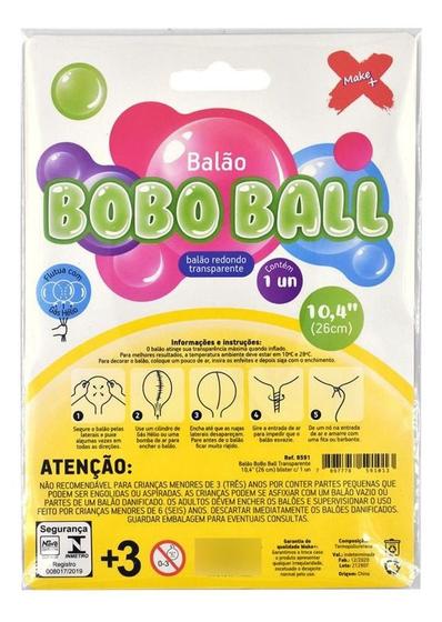 Imagem de Balão Bobo Ball Transparente 26 (66 cm) Blister Make+