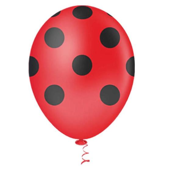 Imagem de Balao Bolinha 10 Vermelho/preto C/25 Picpic