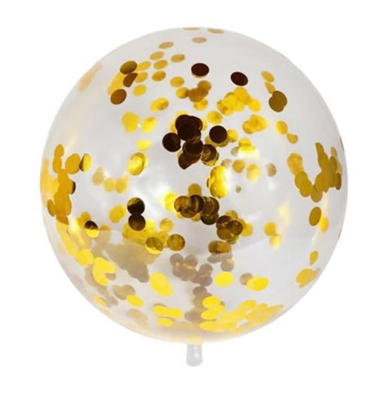 Imagem de Balão Bubble 45cm Transparente Confete Dourado - 01 unid