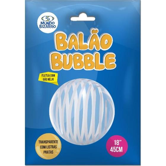 Undo Bezero Balao bubble listra prata 45cm mundo bizarro - Balão/ Bexiga - Magazine ...