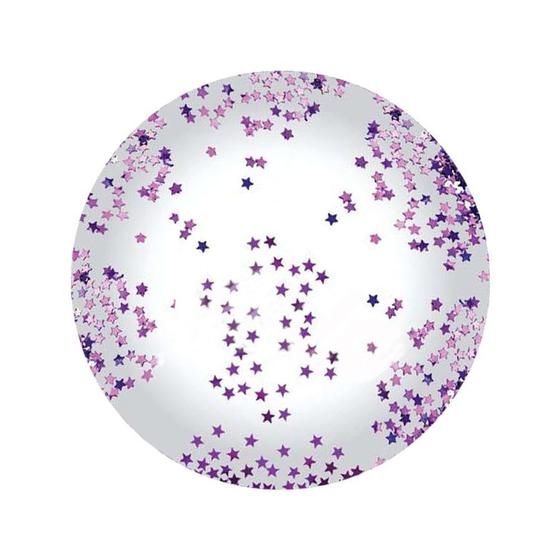 Imagem de Balão Bubble Transparente com Confete Estrela Rosa - 11" 26cm - 01 Unidade - Partiufesta - Rizzo