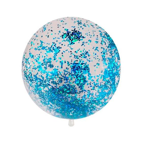 Balão Bubble Transparente com Confete Hexagonal Azul - 11" 26cm - 1 unidade - PartiuFesta - Rizzo Imagem de Balão Bubble Transparente com Confete Hexagonal Azul - 11" 26cm - 1 unidade - PartiuFesta - Rizzo