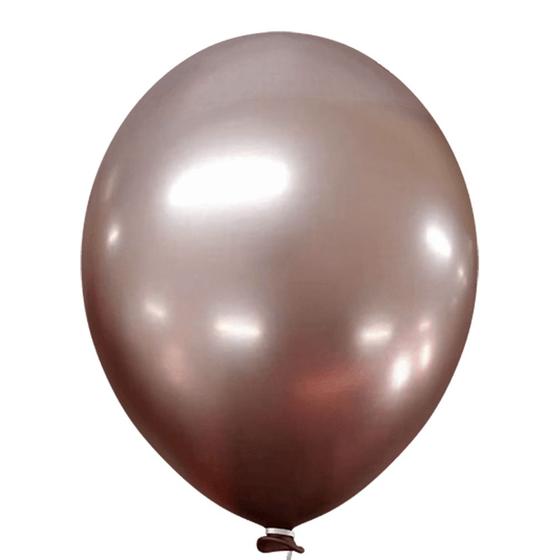 Imagem de Balão Cromado Alumínio Rose Gold nº9 23cm - 25 Unidades