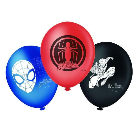 Imagem de Balão de Aniversário Homem Aranha nº9 23cm 25 Unidades - Regina