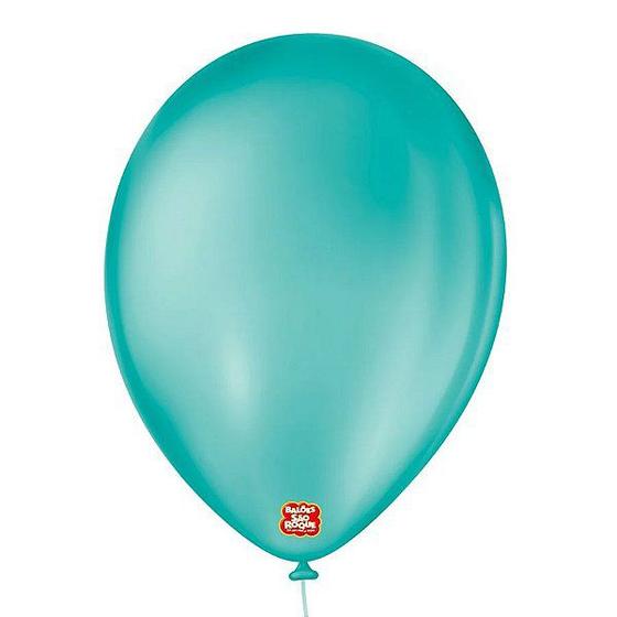 Imagem de Balão de Festa Látex Liso - Azul Oceano - 50 Unidades - Balões São Roque