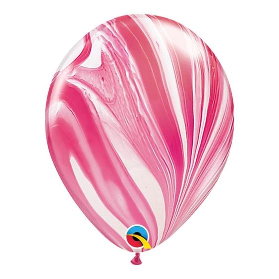 Imagem de Balão de Festa Látex Liso Decorado - Superagate Vermelho/Branco - 11" 27cm - 25 unidades - Qualatex Outlet - Rizzo