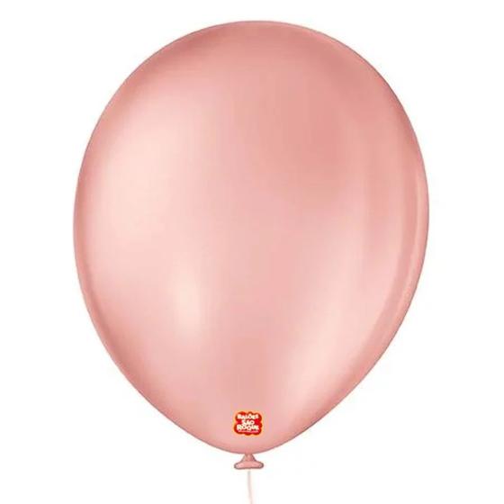 Imagem de Balão de Festa Látex Liso - Rosê - 50 Unidades - Balões São Roque