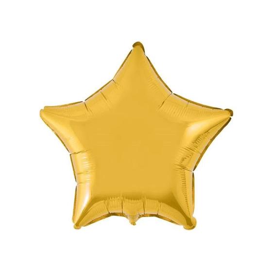 Imagem de Balão de Festa Metalizado 20" 50cm - Estrela Ouro - 01 Unidade - Flexmetal - Rizzo Balões