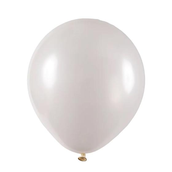 Imagem de Balão de Festa Metalizado Branco nº7 18cm - 50 Unidades