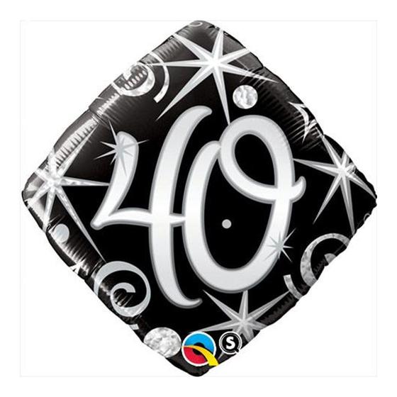 Imagem de Balão de Festa Microfoil 18" 45cm - Diamante Número 40 Preto - 1 unidade - Qualatex Outlet - Rizzo