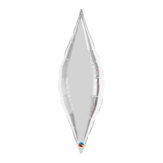 Imagem de Balão de Festa Microfoil 27" 68cm - Taper Silver Plain - 1 unidade - Qualatex Outlet - Rizzo