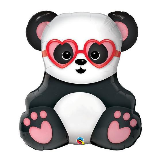 Imagem de Balão de Festa Microfoil 32" 81cm - Panda Apaixonado - 01 Unidade - Qualatex - Rizzo Embalagens