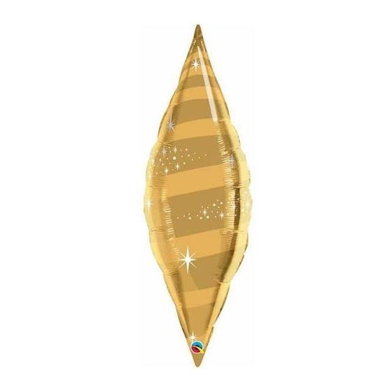 Imagem de Balão de Festa Microfoil 38" 95cm - Taper Espiral Gold - 1 unidade - Qualatex Outlet - Rizzo