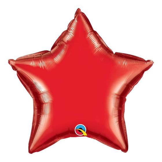 Imagem de Balão de Festa Microfoil 9" 22cm - Estrela Vermelho Rubi Metalizado - 1 unidade - Qualatex Outlet - Rizzo