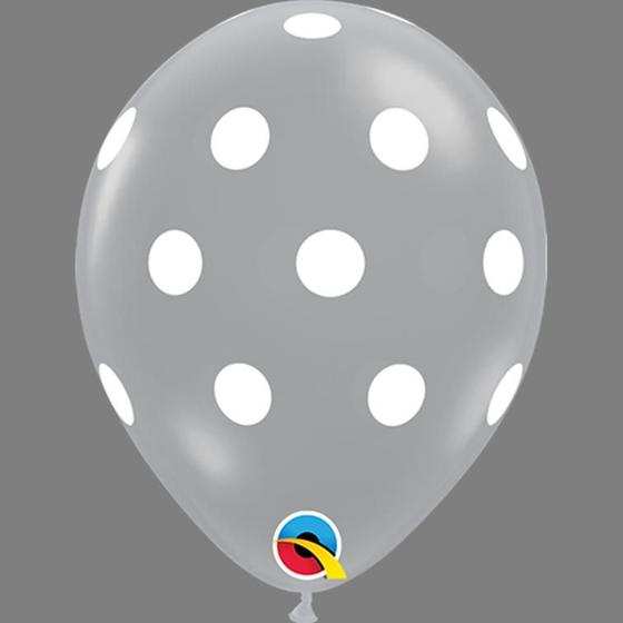 Imagem de Balão de látex big transparente polka dots branco 11 polegadas - pc 50un - qualatex  37227