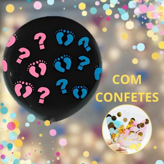 Imagem de Balão de Latex Yoss Cha Revelacao c/Confetes Azul e Rosa BL4002
