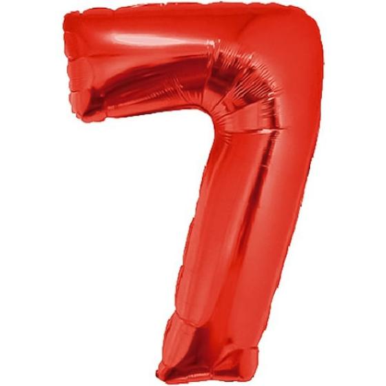 Imagem de Balão de Número Grande Metalizado Vermelho 102cm