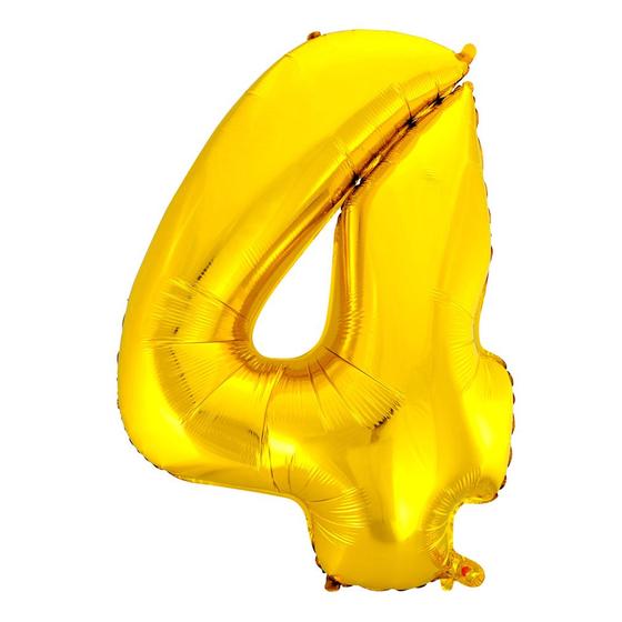Imagem de Balão de Número Médio Metalizado Dourado 70cm