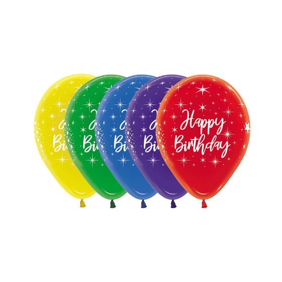 Imagem de Balão Happy Birthday Impressão 360º R12 12unid Balloons