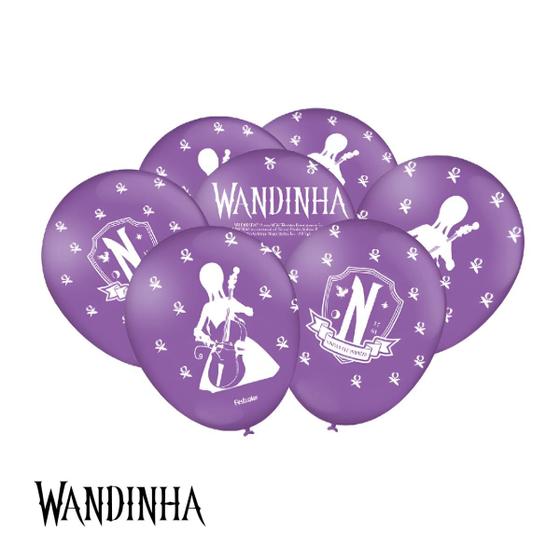 Imagem de Balão Impressão Especial Wandinha 9” - 25 unid.