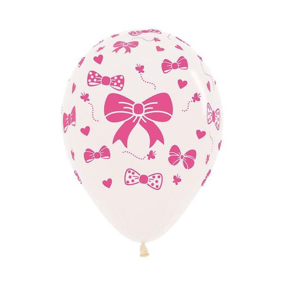 Imagem de Balão Laços Rosa Impressão 360º R12 12un 39001235 Balloons