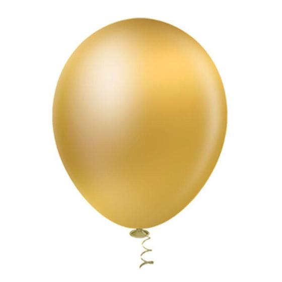 Imagem de Balão Látex Ouro Metalizado 10 Polegadas - 50 Unidades - Aluá Festas