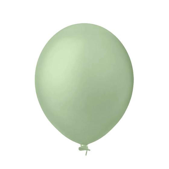Imagem de Balão Látex Verde Eucalipto - 5 Polegadas - 50 Unidades