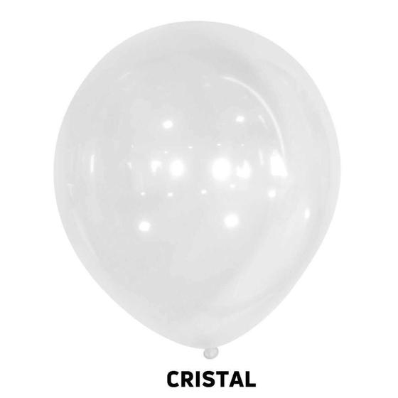 Imagem de BALÃO LISO REDONDO - JOY Nº 08 - CRISTAL (TRANSPARENTE) - Pacote com 50 unidades - Balões Joy