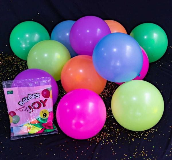 Imagem de BALÃO LISO REDONDO - JOY Nº 9 - NEON (SORTIDO) - Pacote com 25 unidades - Balões Joy