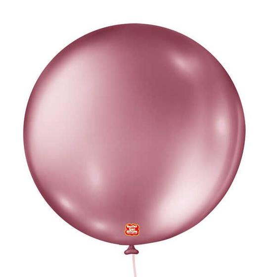 Imagem de BALÃO LISO REDONDO - SÃO ROQUE Nº 05 - METÁLICO ROSA - Pacote com 25 unidades