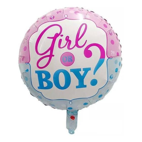 Imagem de Balão Metalizado 45cm Bexiga Cha Revelação Girl Ou Boy