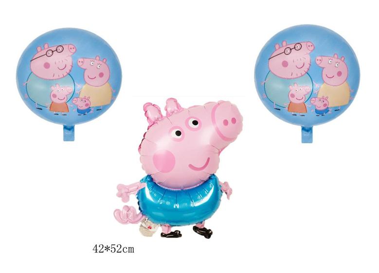 Imagem de balao metalizado peppa pig kit com 3 balões