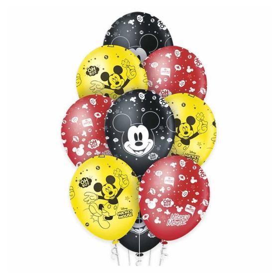 Imagem de Balão Mickey Mouse Premium Festa 12 Polegadas 10 Unidades