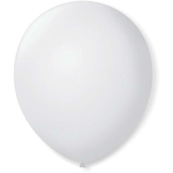 Imagem de Balão p/Decoração Redondo N.09 Branco Polar 50un - Sao Roque