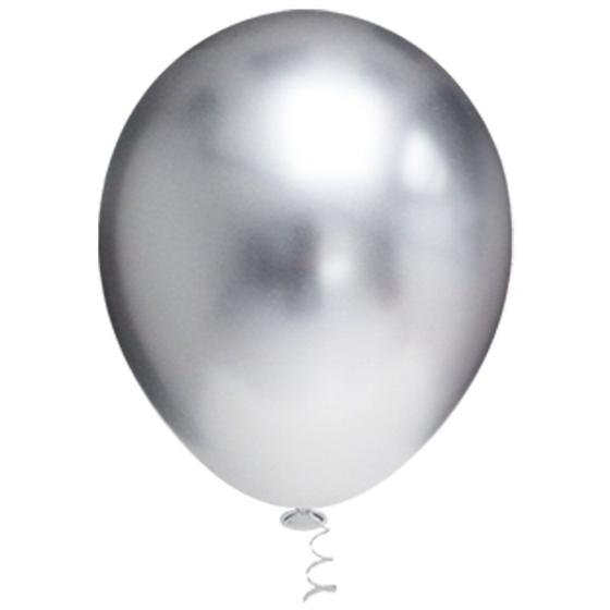 Imagem de BALÃO PLATINO REDONDO - PRATA - PIC PIC Nº 05 - Pacote com 25 unidades