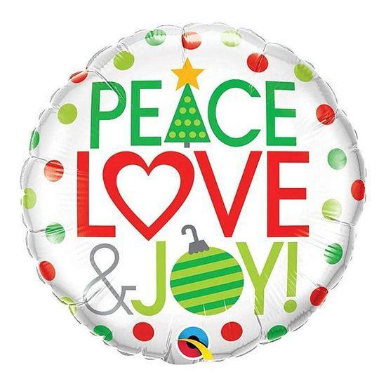 Imagem de Balão Qualatex 18" - Redondo - Peace Love & Joy! - 1 Un