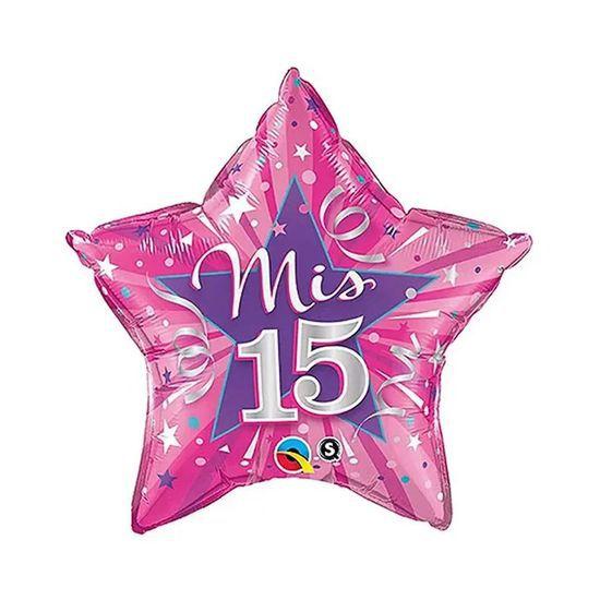 Imagem de Balão Qualatex 20" - Estrela - Mis 15-Estrela Rosa Quente - 1 Un