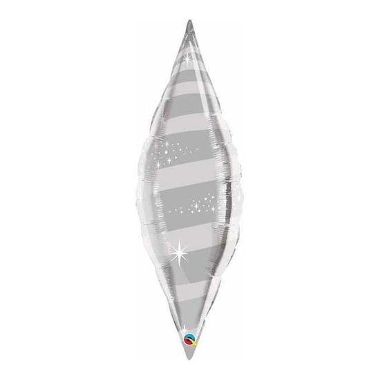 Imagem de Balão Qualatex 38" - Taper Solto - Taper Espiral Prata - 1 Un