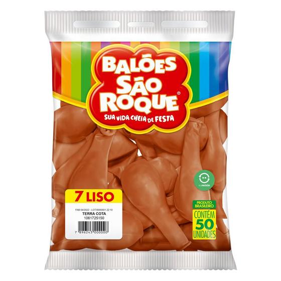 Imagem de Balão São Roque 7 Polegadas Liso 50 Unidades