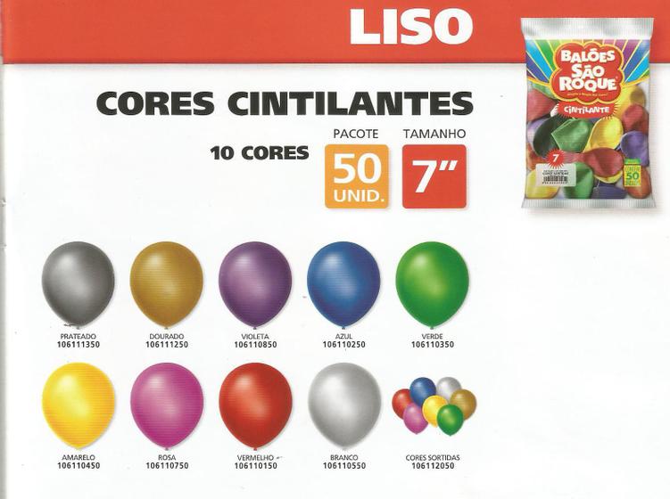 Imagem de Balão São Roque Cintilante N7 C/50un Vermelho