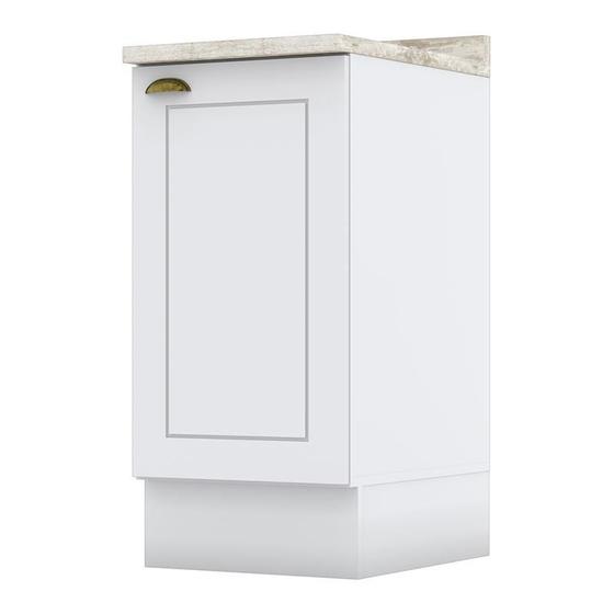 Imagem de Balcão 1 Porta 40cm Americana Branco com Tampo Calcare - Móveis Henn