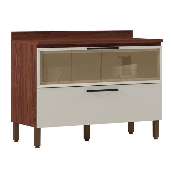 Balcão 120cm com Tampo 1 Porta Basculante Vidro 1 Gaveta Viv Concept 946 Nogueira/Off White - Kits Paraná é ruim? Balcão 120cm com Tampo 1 Porta Basculante Vidro 1 Gaveta Viv Concept 946 Nogueira/Off White - Kits Paraná é boa?