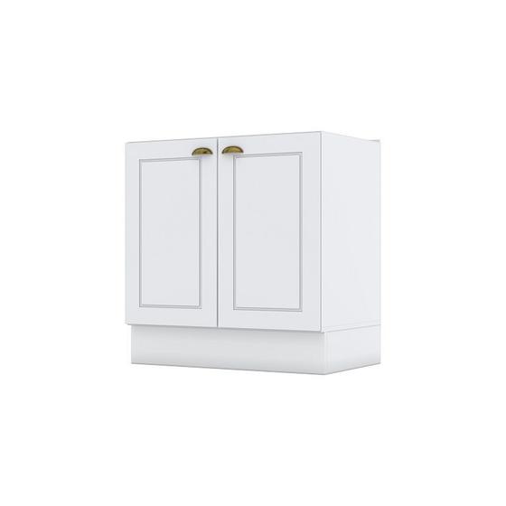 Imagem de Balcão 2 Portas Cozinha 80CM 100% MDF Americana Henn Branco