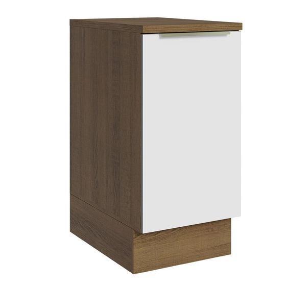 Imagem de Balcão 40 cm 1 Porta Rustic/Branco Veludo Lux Madesa