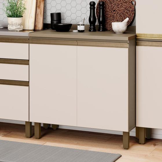 Imagem de Balcão 80cm 2 Portas com Tampo 100% MDF Aurora Espresso Móveis