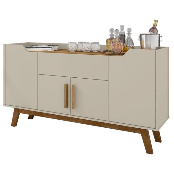 Imagem de Balcão Aparador Buffet 4 Portas 1 Gaveta Future Off White/Cinamomo - Bechara